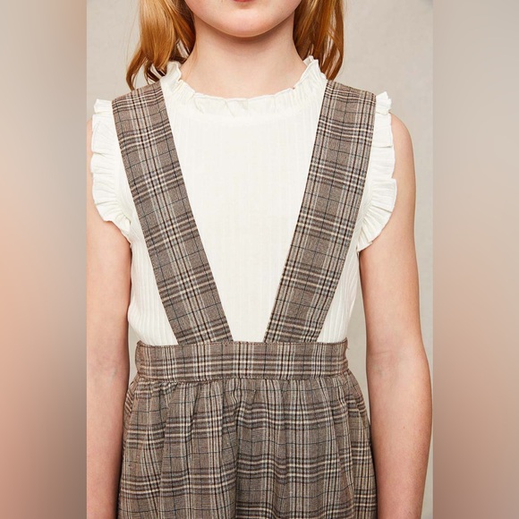 Girls Tiered Glen Check Overall Dress - Picture 5 of 5